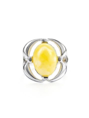 Sterling Silver Ring With Oval Cut Amber The Violet, Ring Size: 6.5 / 17, image , picture 4