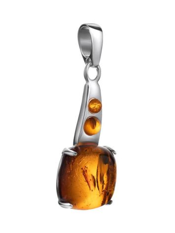 Dazzling Cognac Amber Pendant In Sterling Silver The Prussia, image , picture 4