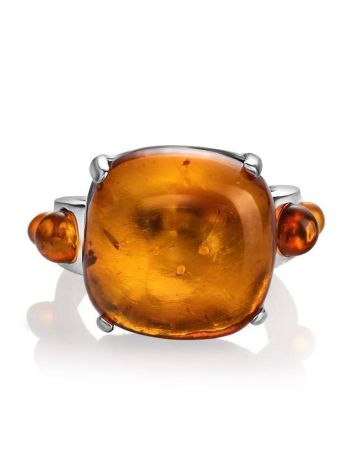 Cognac Amber Ring In Sterling Silver The Prussia, Ring Size: 5.5 / 16, image , picture 4