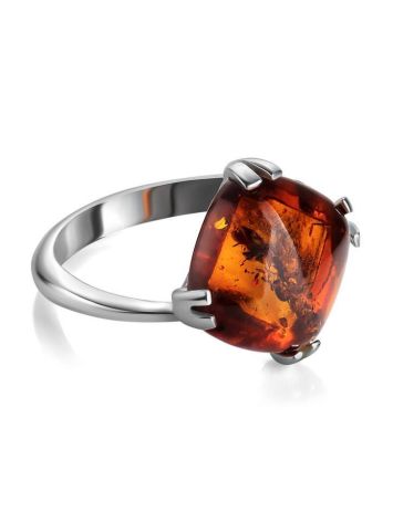 Cognac Amber Ring In Sterling Silver The Byzantium, Ring Size: 5.5 / 16, image , picture 4