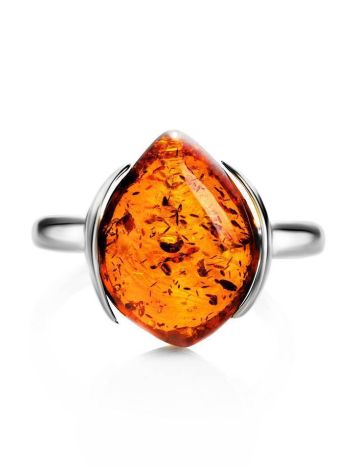 Cognac Amber Ring In Sterling Silver The Cat's Eye, Ring Size: 5.5 / 16, image , picture 4