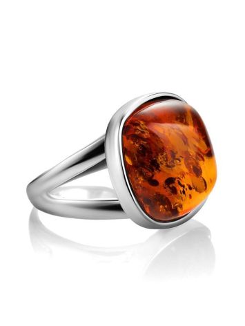 Cognac Amber Ring In Sterling Silver The Copenhagen, Ring Size: 11.5 / 21, image , picture 3