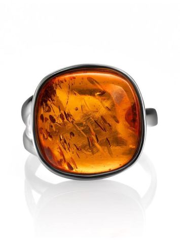 Cognac Amber Ring In Sterling Silver The Copenhagen, Ring Size: 11.5 / 21, image , picture 4
