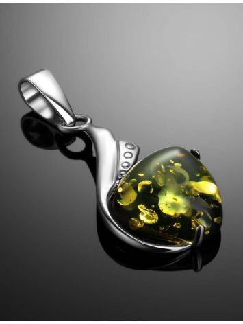 Green Amber Pendant In Sterling Silver The Acapulco, image , picture 2