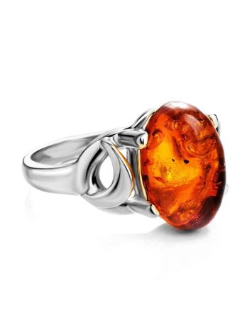 Cognac Amber Ring In Sterling Silver The Prussia, Ring Size: 6.5 / 17, image , picture 3