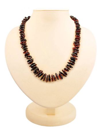 Cherry Amber Beaded Necklace, image 