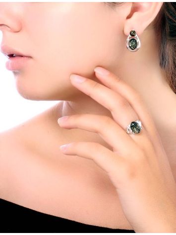 Green Amber Ring In Sterling Silver The Prussia, Ring Size: 11.5 / 21, image , picture 3