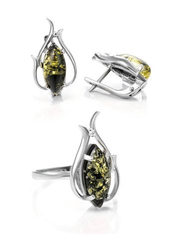 Floral Amber Ring In Sterling Silver The Tulip, Ring Size: 13 / 22, image , picture 5