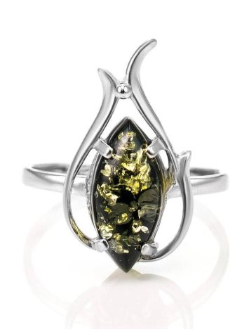Floral Amber Ring In Sterling Silver The Tulip, Ring Size: 13 / 22, image , picture 3