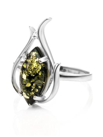 Floral Amber Ring In Sterling Silver The Tulip, Ring Size: 13 / 22, image , picture 4