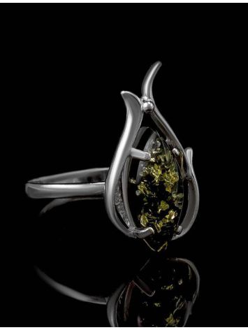 Floral Amber Ring In Sterling Silver The Tulip, Ring Size: 13 / 22, image , picture 2