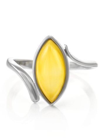 White Amber Ring In Sterling Silver The Adagio, Ring Size: 5.5 / 16, image , picture 3