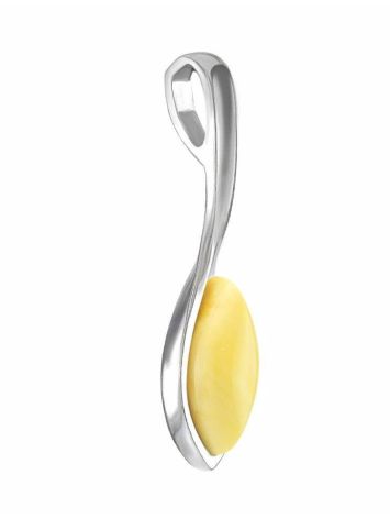 Delicate Honey Amber Pendant In Sterling Silver The Adagio, image , picture 2