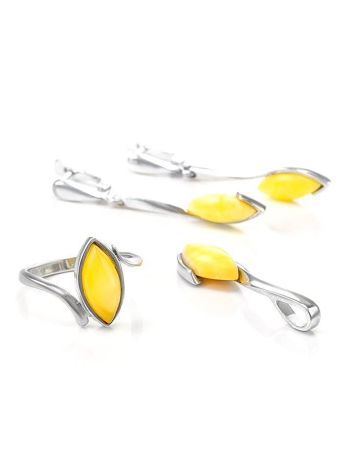 Delicate Honey Amber Pendant In Sterling Silver The Adagio, image , picture 3