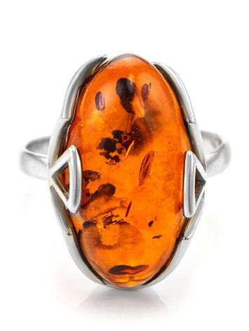 Cognac Amber Ring In Sterling Silver The Rendezvous, Ring Size: 13 / 22, image , picture 3
