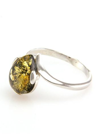 Sterling Silver Ring With Green Amber The Twinkle, Ring Size: 5.5 / 16, image , picture 3