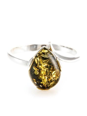 Sterling Silver Ring With Green Amber The Twinkle, Ring Size: 11.5 / 21, image , picture 2