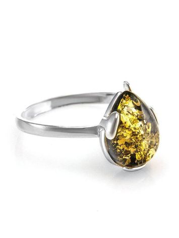 Sterling Silver Ring With Green Amber The Twinkle, Ring Size: 11.5 / 21, image 