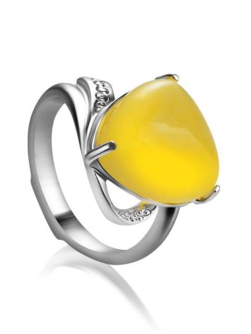 Honey Amber Ring In Sterling Silver The Acapulco, Ring Size: 10 / 20, image 