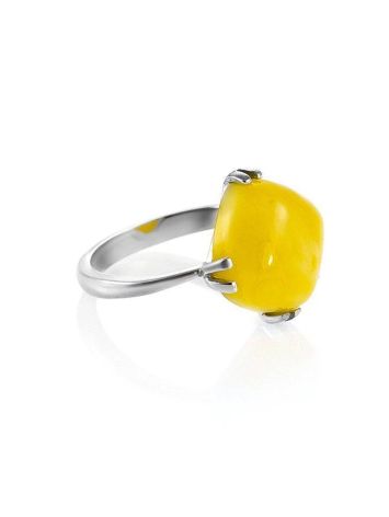 Honey Amber Ring In Sterling Silver The Byzantium, Ring Size: 5.5 / 16, image 