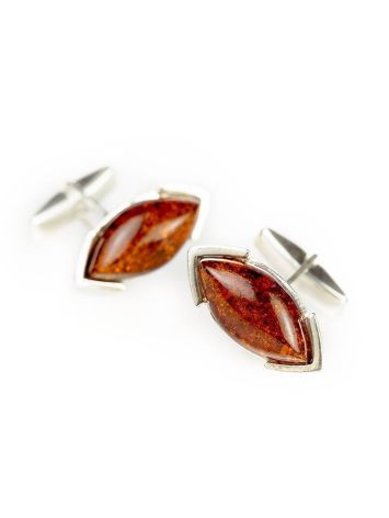 Amber Cufflinks In Sterling Silver The Petal, image 