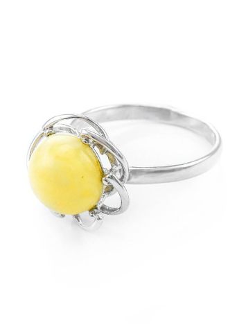 Luminous Amber Ring In Sterling Silver The Daisy, Ring Size: 6 / 16.5, image , picture 4