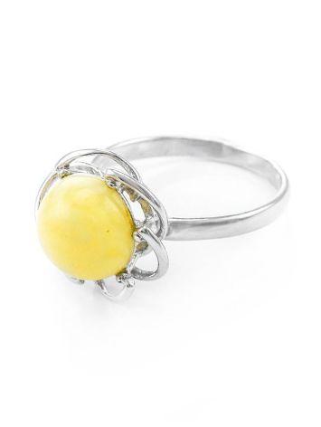 Luminous Amber Ring In Sterling Silver The Daisy, Ring Size: 13 / 22, image , picture 4