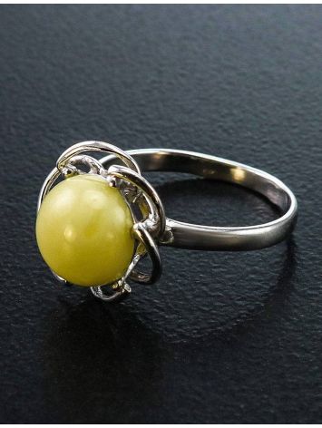 Luminous Amber Ring In Sterling Silver The Daisy, Ring Size: 13 / 22, image , picture 3