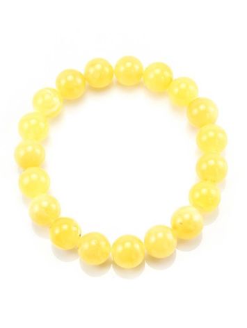 Honey Amber Ball Beaded Stretch Bracelet, image , picture 4