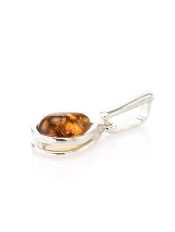 Cognac Amber Pendant In Sterling Silver The Fiori, image , picture 4