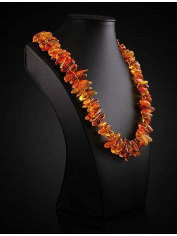 Raw Cut Cognac Amber Beaded Necklace, image , picture 2