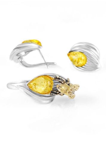 Lemon Amber Ring In Sterling Silver The Bee, Ring Size: 5.5 / 16, image , picture 4