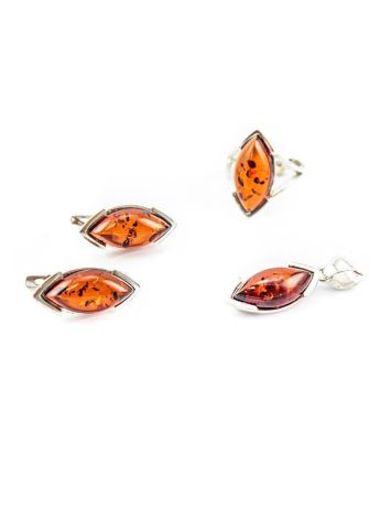 Cognac Amber Ring In Streling Silver The Petal, Ring Size: 5.5 / 16, image , picture 4