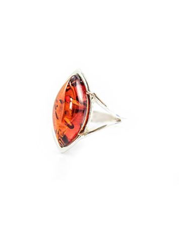 Cognac Amber Ring In Streling Silver The Petal, Ring Size: 5.5 / 16, image , picture 3