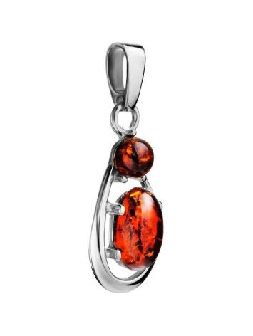 Cognac Amber Pendant In Sterling Silver The Prussia, image , picture 4