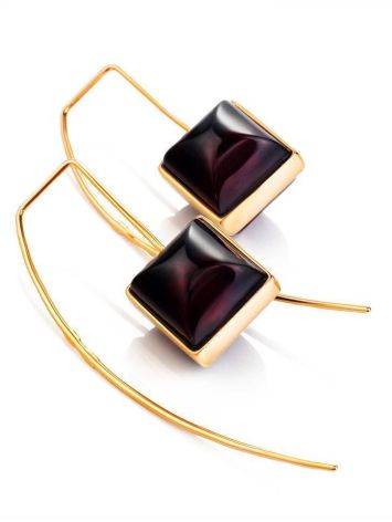 Cherry Amber Earrings In Gold The Ovation, image , picture 4