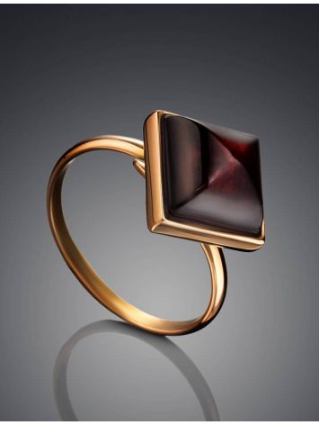 Square Cut Amber Ring In Gold The Ovation, Ring Size: Adjustable, image , picture 2