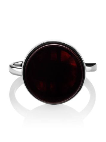 Adjustable Silver Ring With Cherry Amber The Furor, Ring Size: Adjustable, image , picture 4