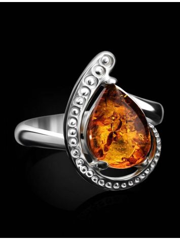 Sterling Silver Ring With Cognac Amber The Acapulco, Ring Size: 10 / 20, image , picture 2