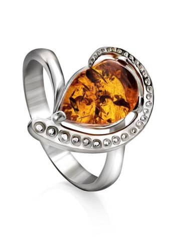 Sterling Silver Ring With Cognac Amber The Acapulco, Ring Size: 10 / 20, image , picture 4