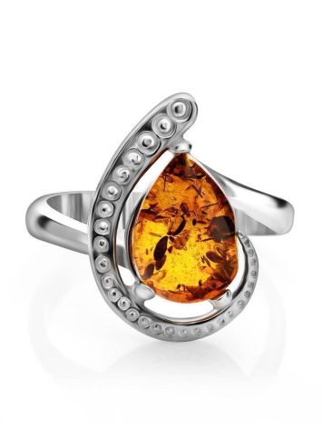 Sterling Silver Ring With Cognac Amber The Acapulco, Ring Size: 11.5 / 21, image , picture 5