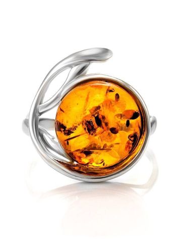 Elegant Amber Ring In Sterling Silver The  Phoenix​ Collection​, Ring Size: 5.5 / 16, image , picture 4