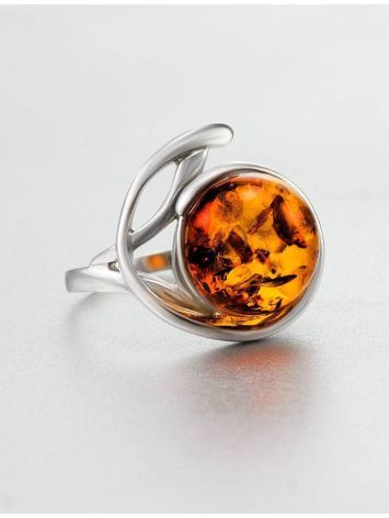 Elegant Amber Ring In Sterling Silver The  Phoenix​ Collection​, Ring Size: 5.5 / 16, image , picture 3