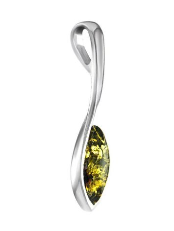 Refined Green Amber Pendant In Sterling Silver The Adagio, image , picture 2