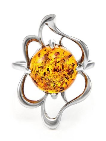 Charming Amber Ring In Sterling Silver The Daisy, Ring Size: 13 / 22, image , picture 3