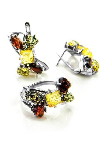 Sterling Silver Ring With Multicolour Amber The Bowknot, Ring Size: 13 / 22, image , picture 5