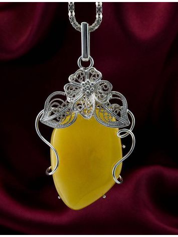 Amber Pendant In Sterling Silver the Dew, image , picture 2