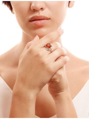 Elegant Amber Ring In Sterling Silver The  Phoenix​ Collection​, Ring Size: 5.5 / 16, image , picture 2