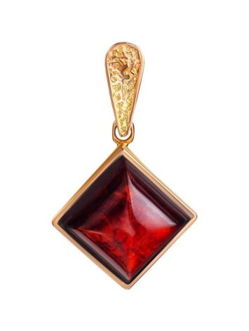 Golden Pendant With Cherry Amber The Ovation, image 