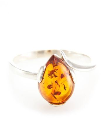 Drop Cut Amber Ring In Sterling Silver The Twinkle, Ring Size: 6 / 16.5, image , picture 2